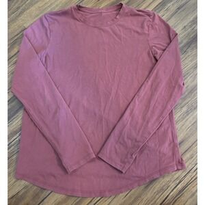 Lululemon Shirt Womens Medium Pink Long Sleeve Lightweight High Low Hem Yoga Top